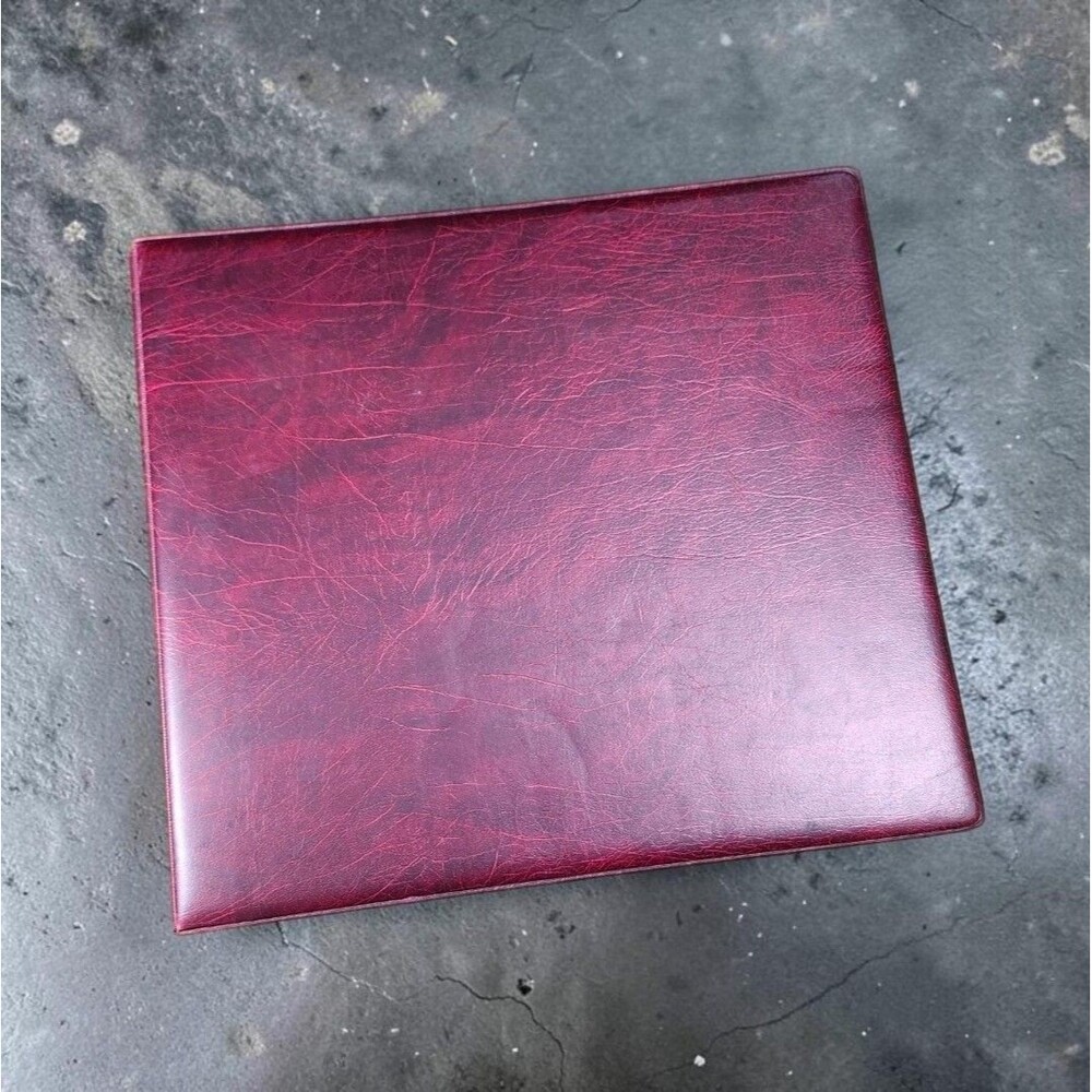 Vintage 20th Century Plastics Photo Album Binder Burgundy 45 Specialty Pages Lg